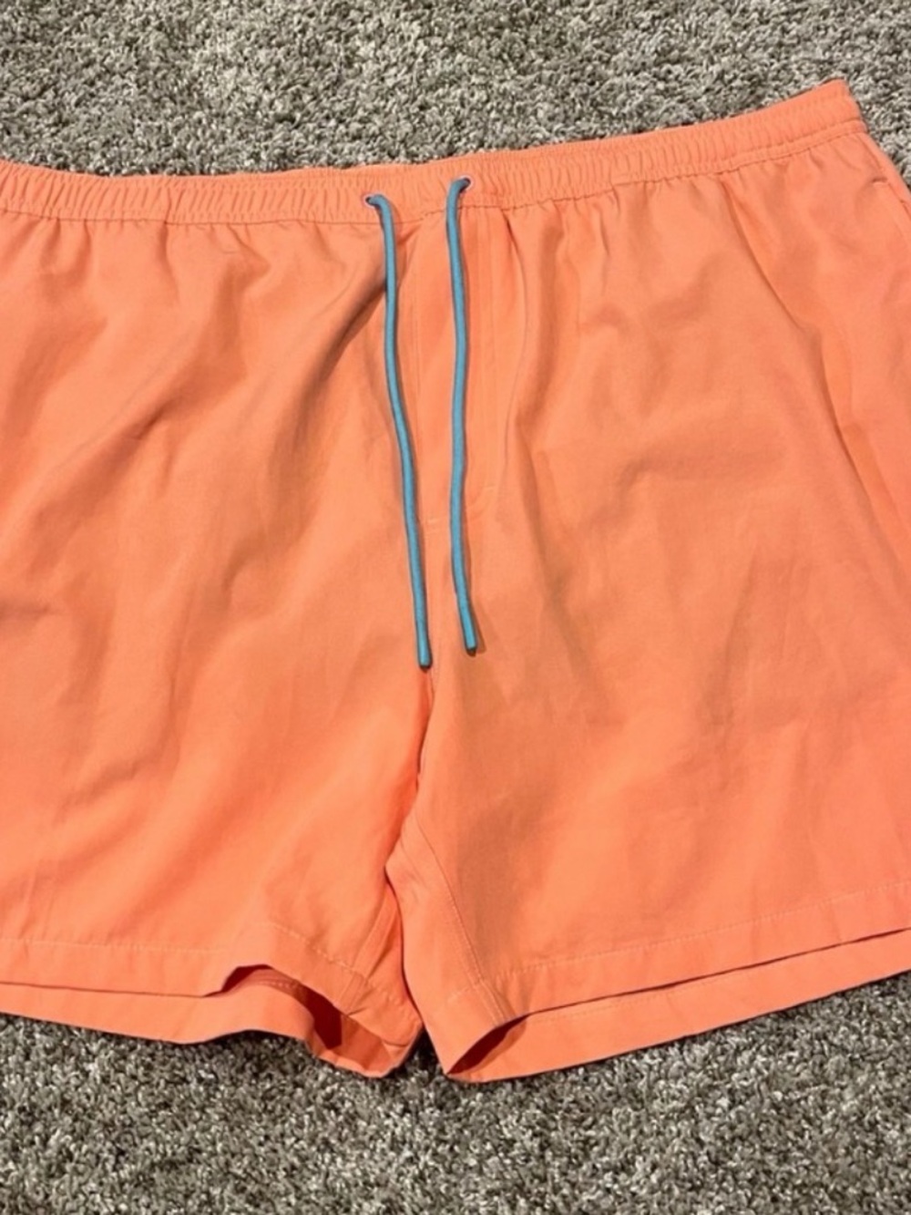 Huk Men's Coral Athletic Shorts with Light Blue Drawstring